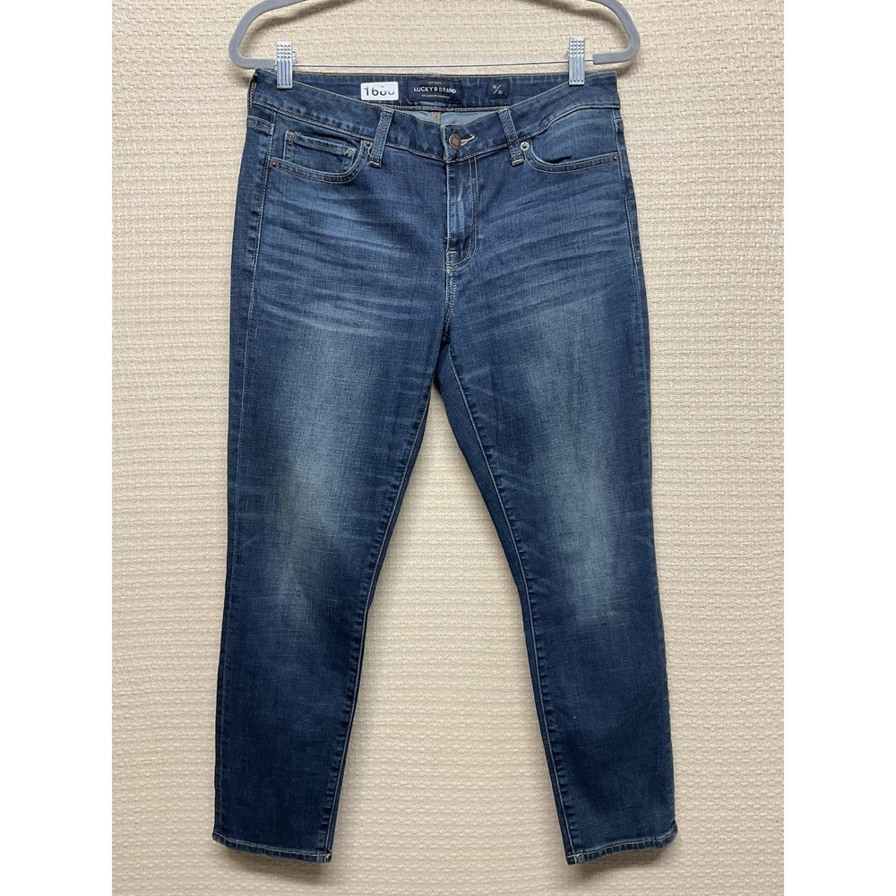 Lucky‎ Brand Lolita Crop Jeans Womens 10/30 Blue Dark Wash Stretch 32x26